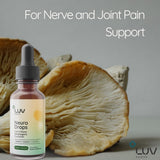 LUV health Neuro Drops lifestyle scene with drops and herbs