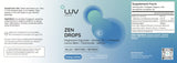 LUV health Zen Drops on a wooden table with plants