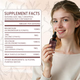 Luvie Glow Milk Thistle Liquid Supplement on a kitchen counter