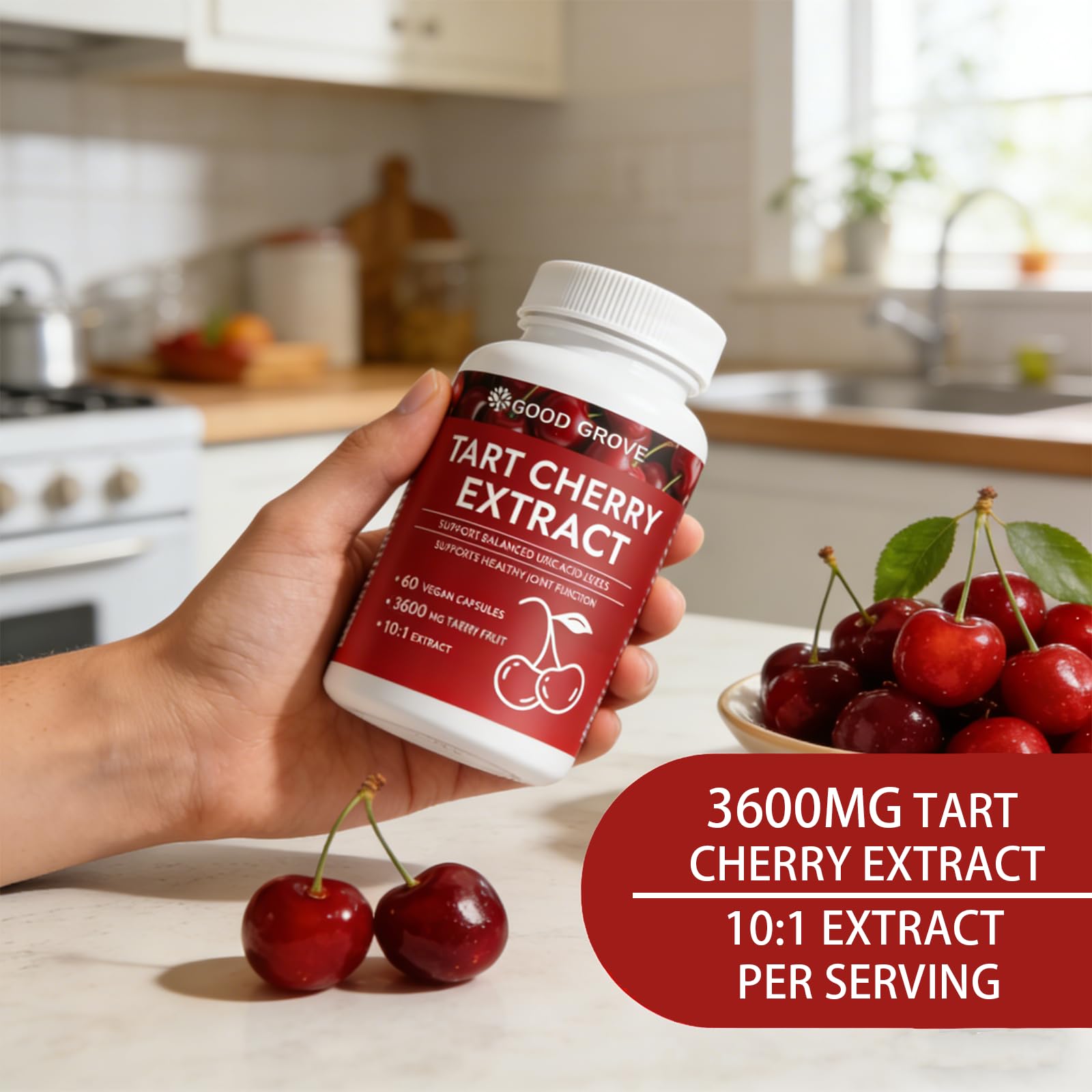 Luvie Glow Tart Cherry Capsules close-up of capsules