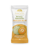 Luxe Slim Beauty Smoothie Cantaloupe Melon sachets displayed on a wooden table