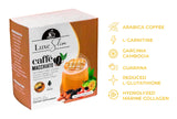 Luxe Slim Caffe Macchiato sachet opened with coffee inside