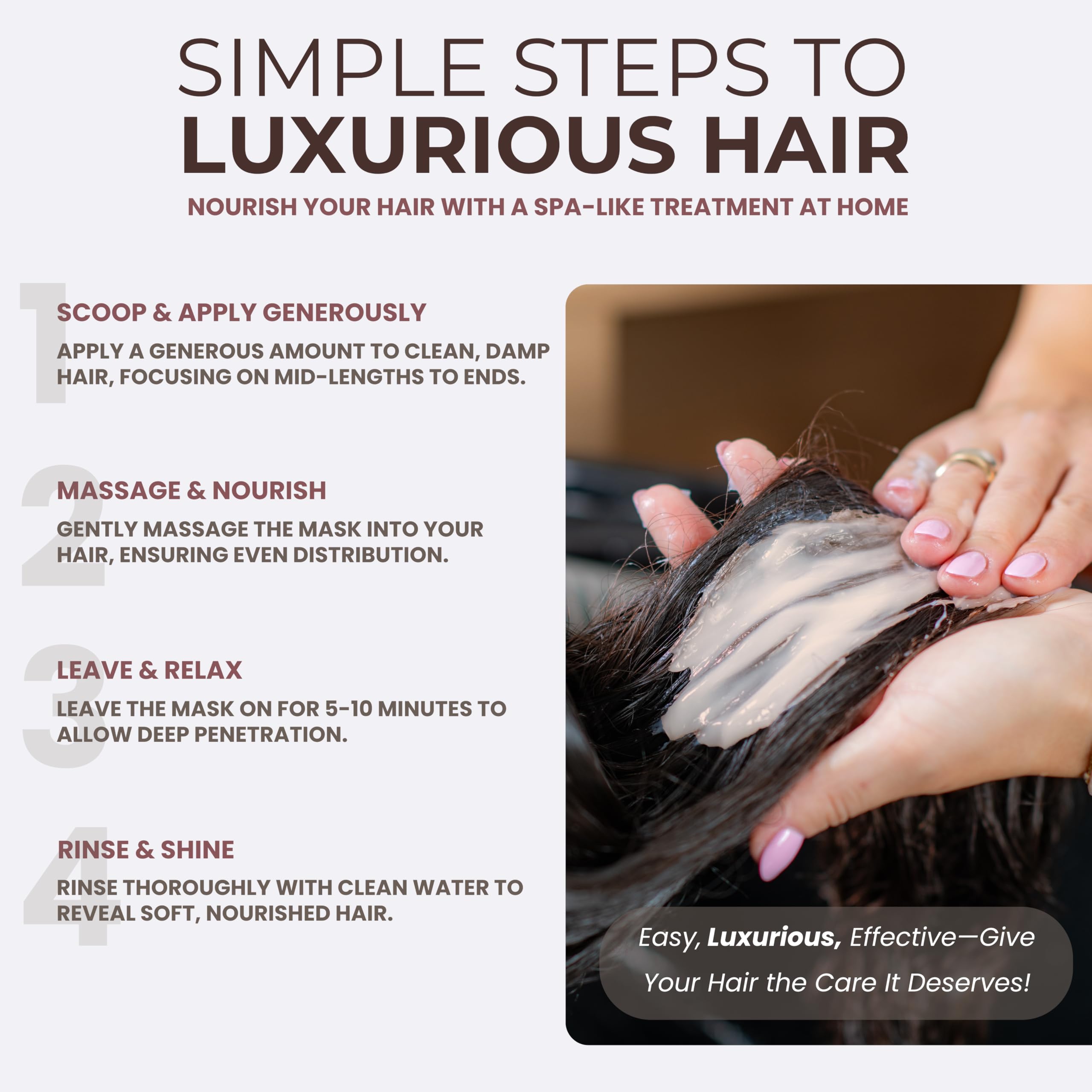 LUXURY TREND Deep Conditioning Hair Mask in a bathroom setting