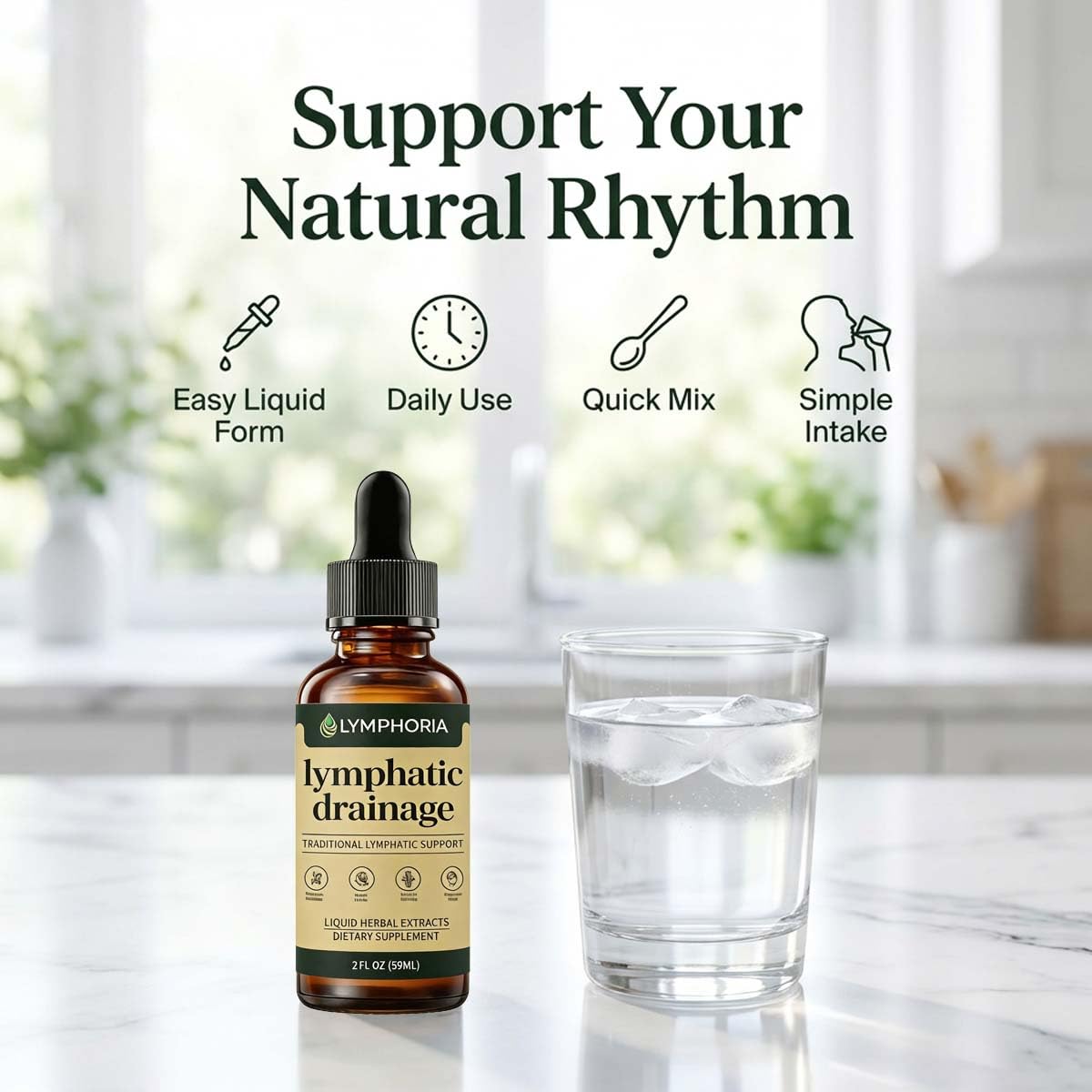 Lymphoria Lymphatic Drainage Drops lifestyle scene