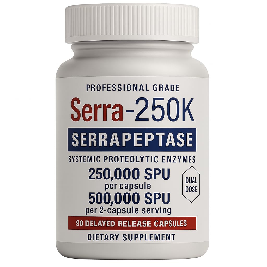 Lyndon Fields Medical Serra-250k® Ultra-High Potency Serrapeptase bottle front view