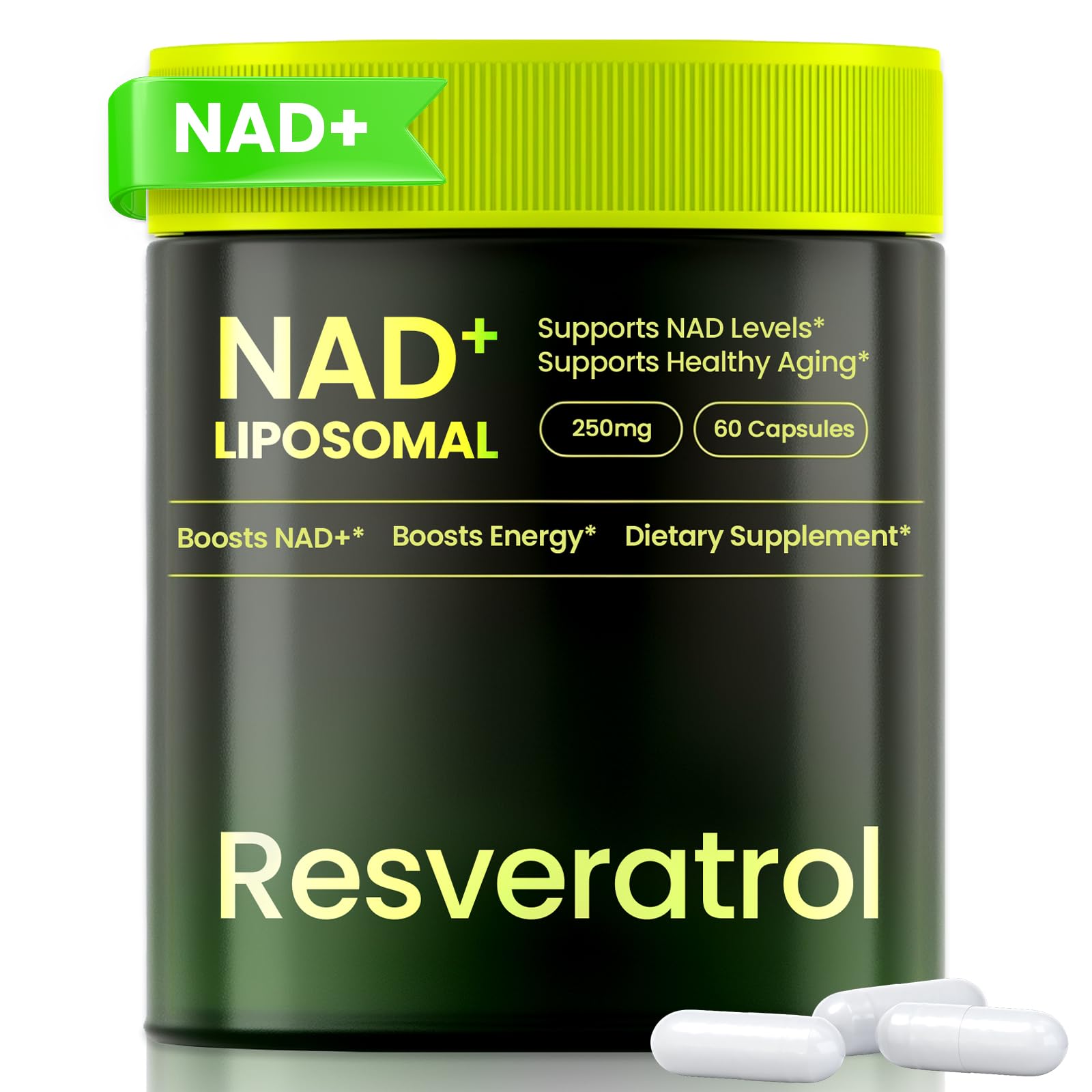 Lyndops NAD+ Resveratrol Supplement bottle front view