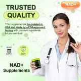 Lyndops NAD+ Resveratrol Supplement capsules on a wooden table