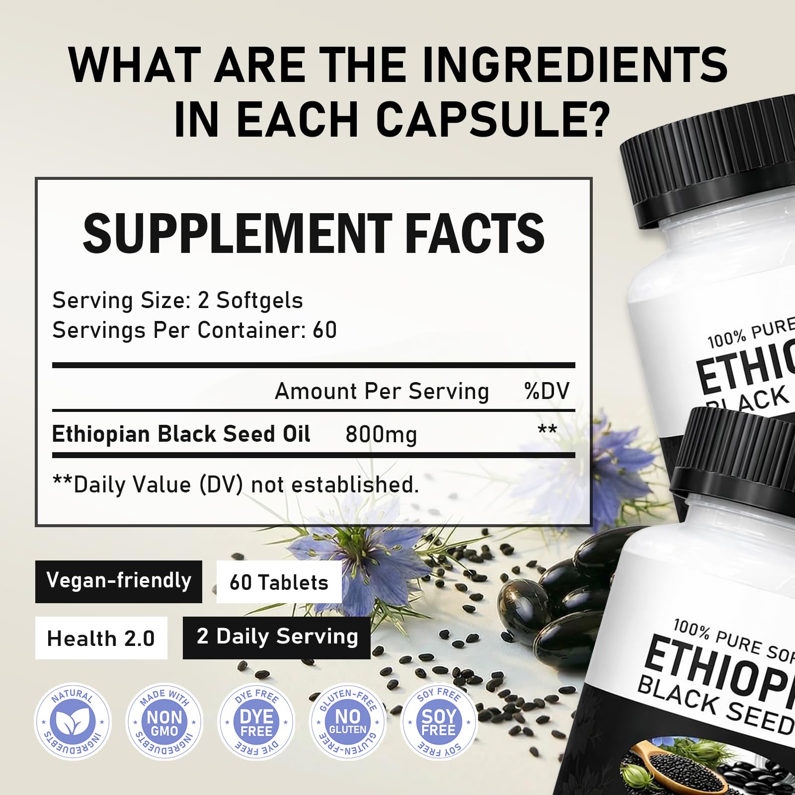 LYROYREG Black Seed Oil Capsules in hand