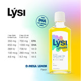 LYSI Cod Liver Oil for Kids bottle back view with nutritional information