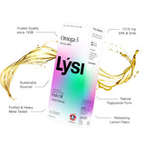 LYSI Omega-3 Fish Oil Liquid 1215mg EPA DHA label close-up