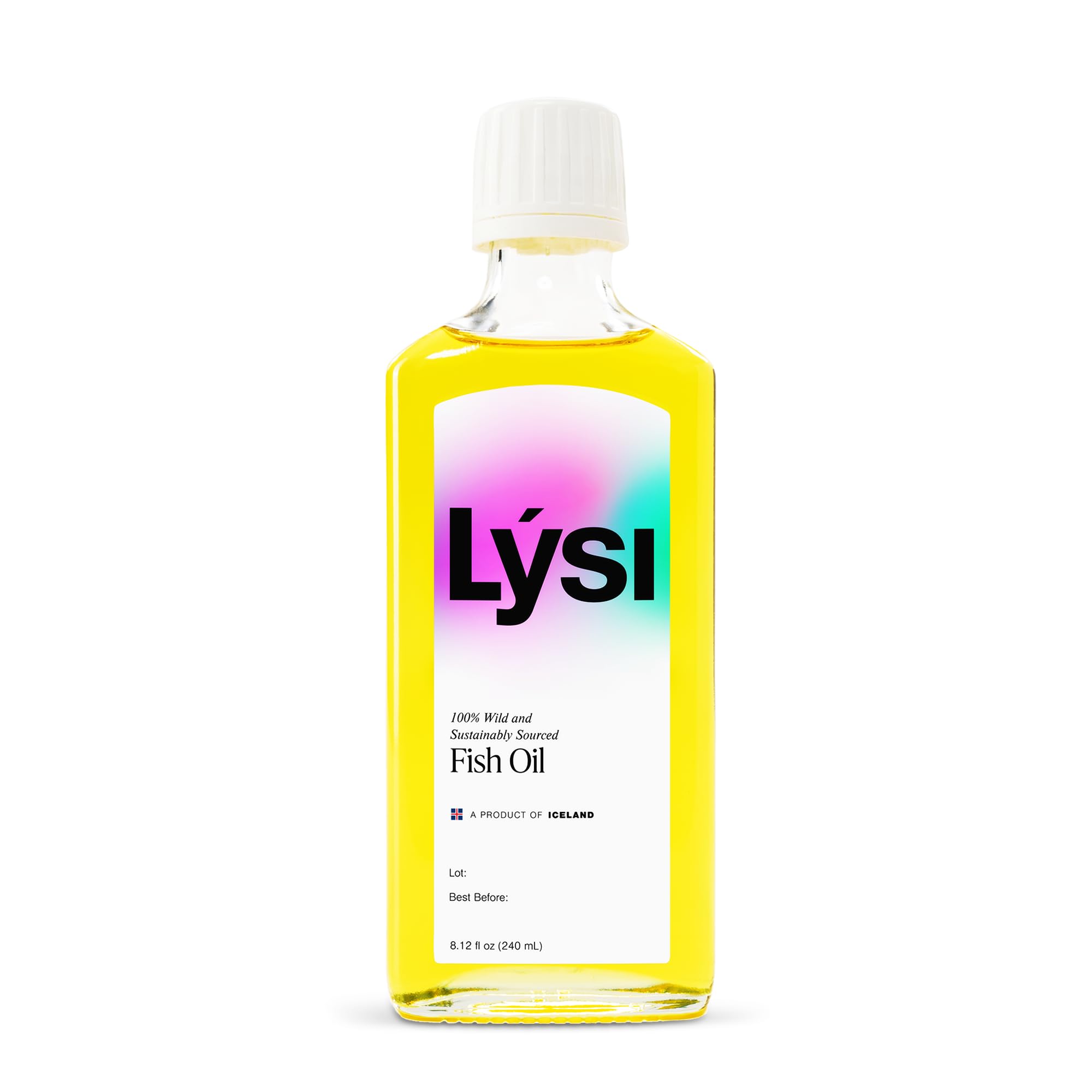 LYSI Omega-3 Fish Oil Liquid lemon flavour side view