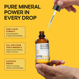 LyteLine LyteTrace Trace Mineral Concentrate with glass of water