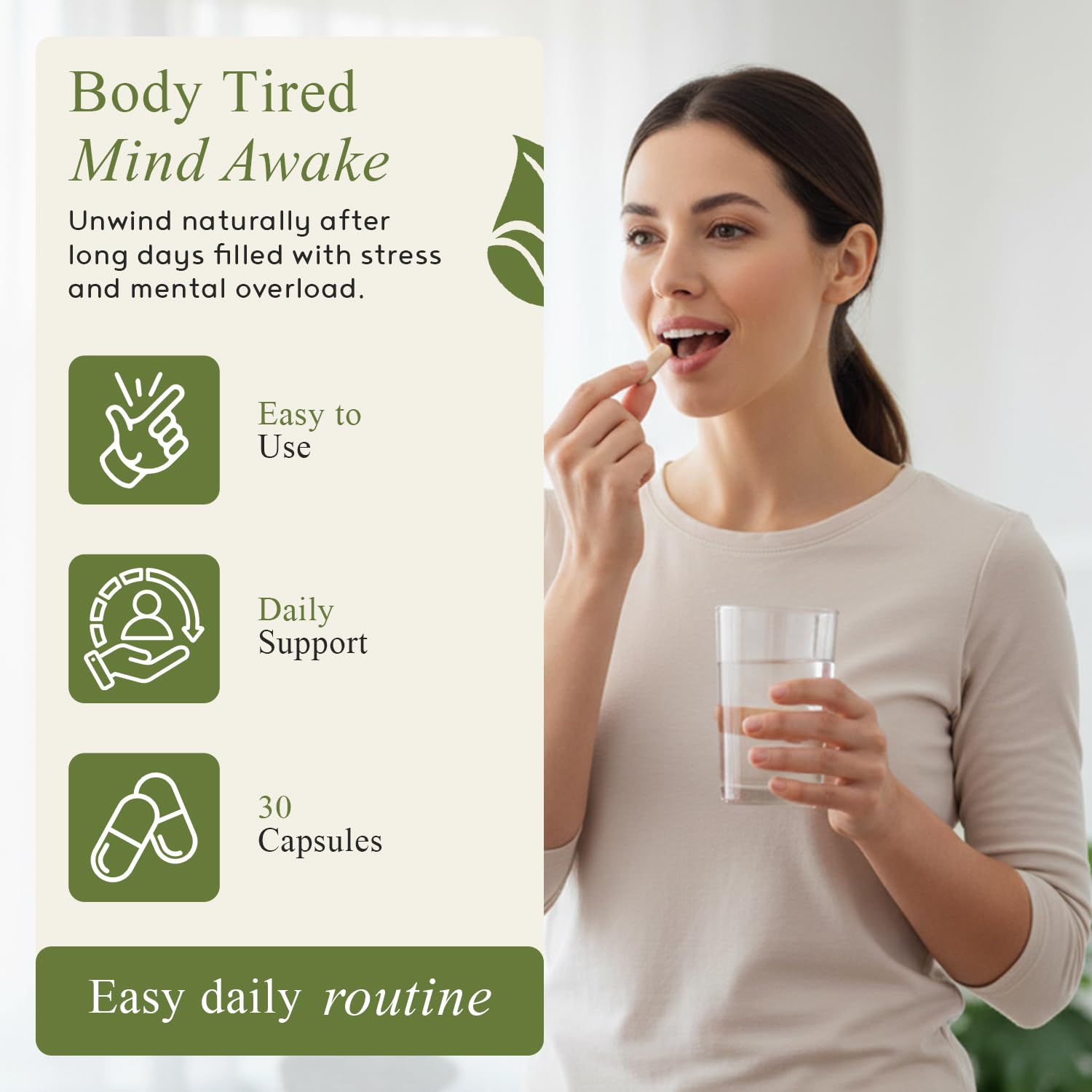 M.D. Blend Sleep Supplement lifestyle scene on a bedside table
