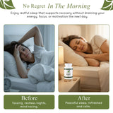 M.D. Blend Sleep Supplement with a glass of water