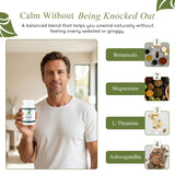 M.D. Blend Sleep Supplement with Melatonin and Magnesium on a wooden table