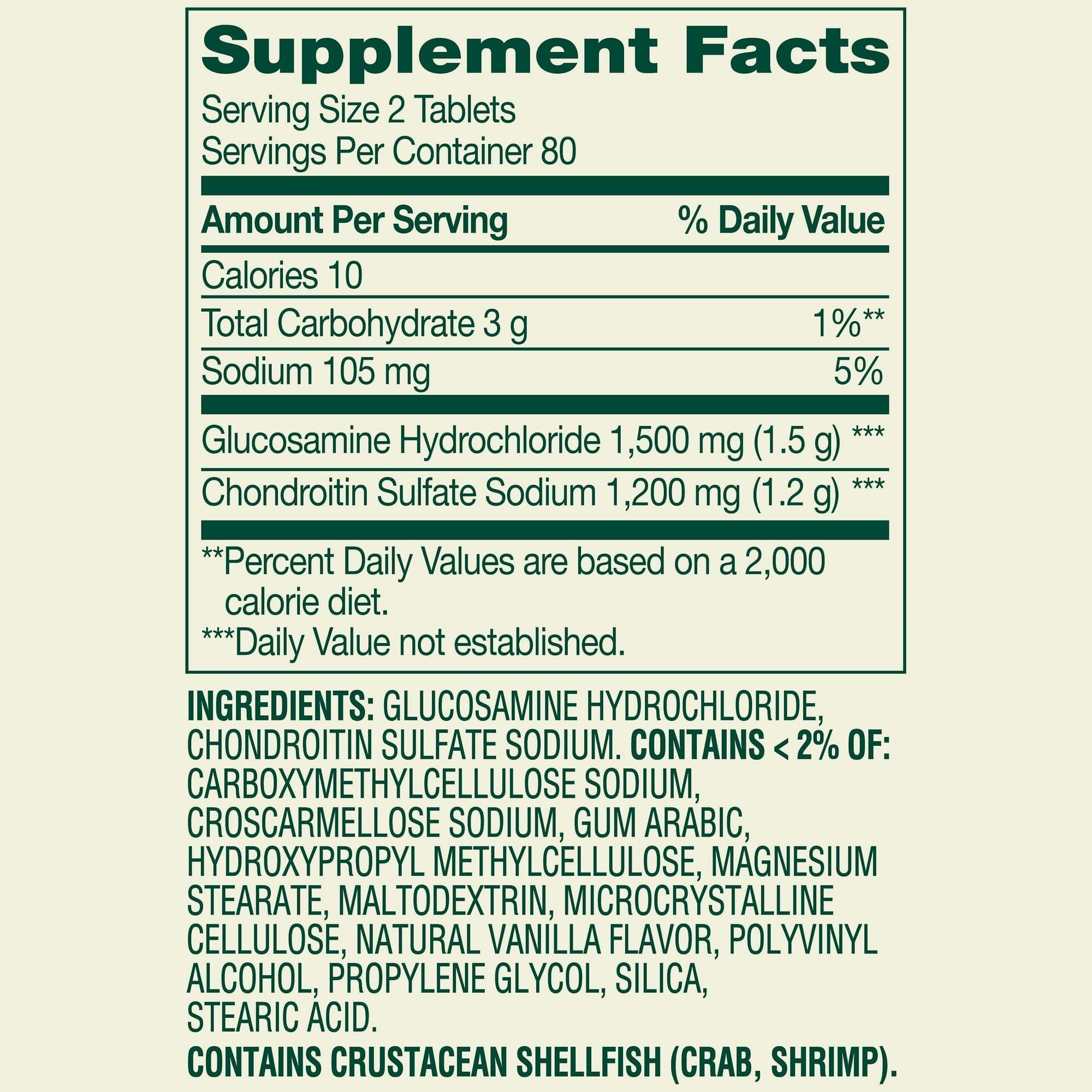 M&F Essential Chondroitin bottle showing label details