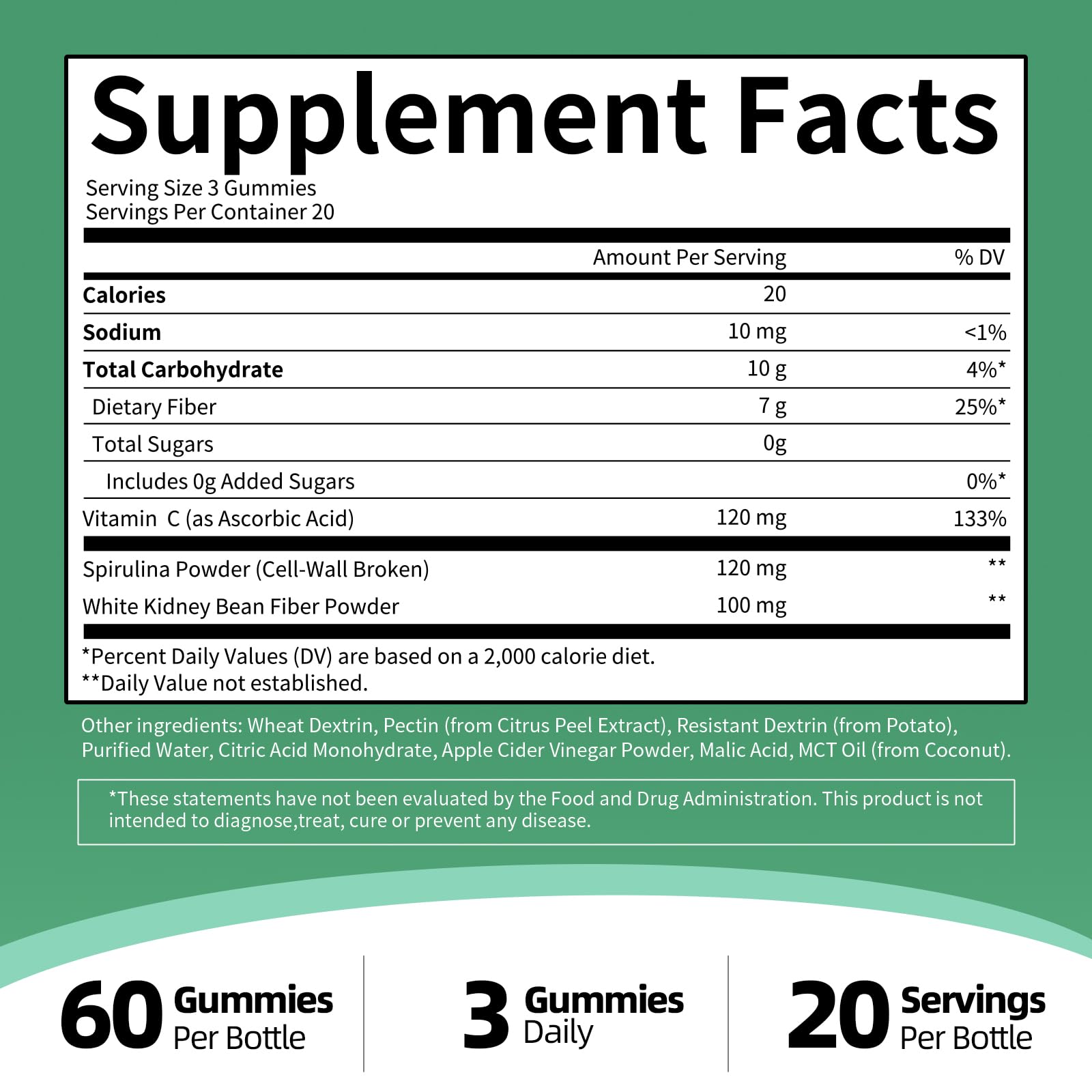 M inch Fibre Gummies on a kitchen counter