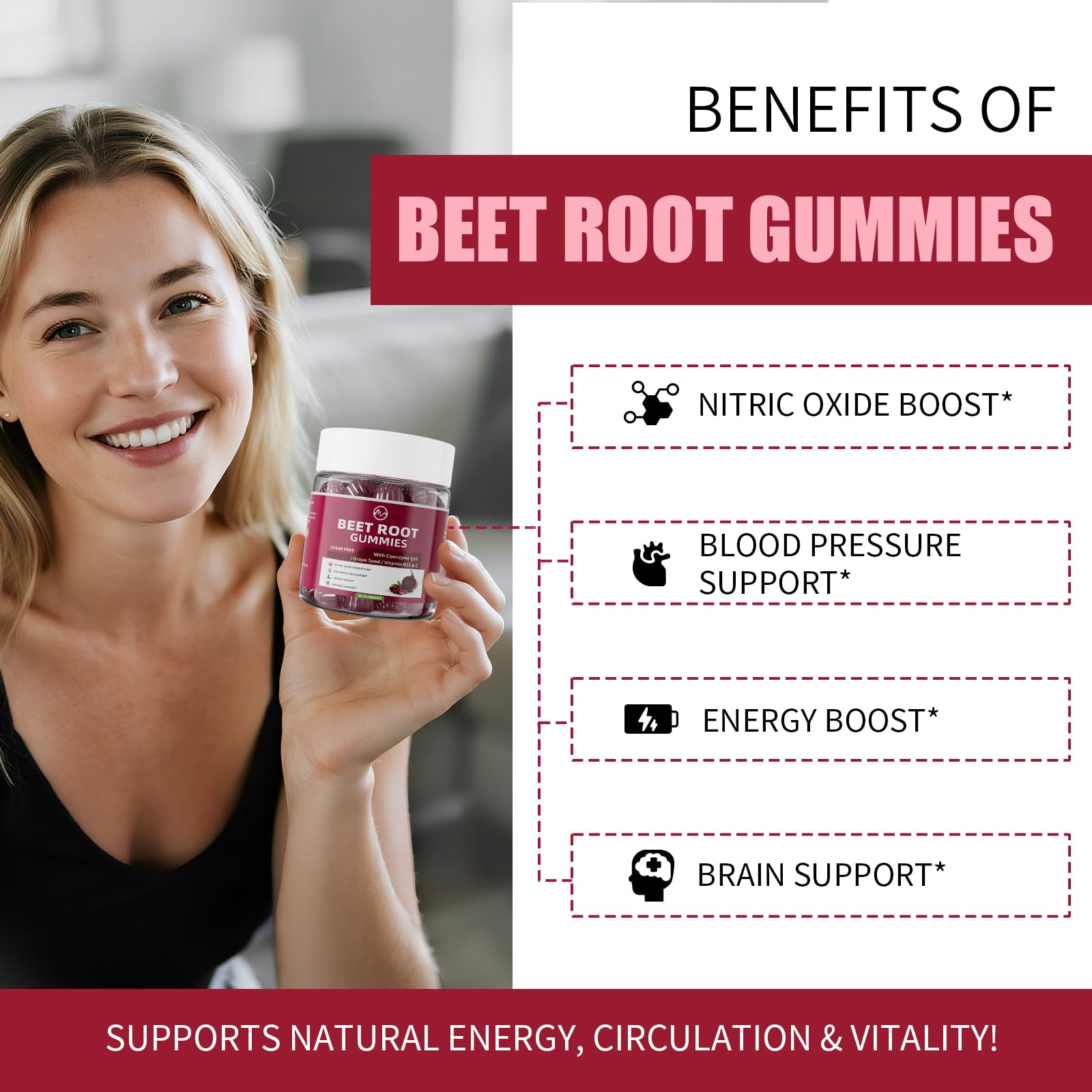 M inch Grape Seed Extract Beetroot Gummies close-up of gummies