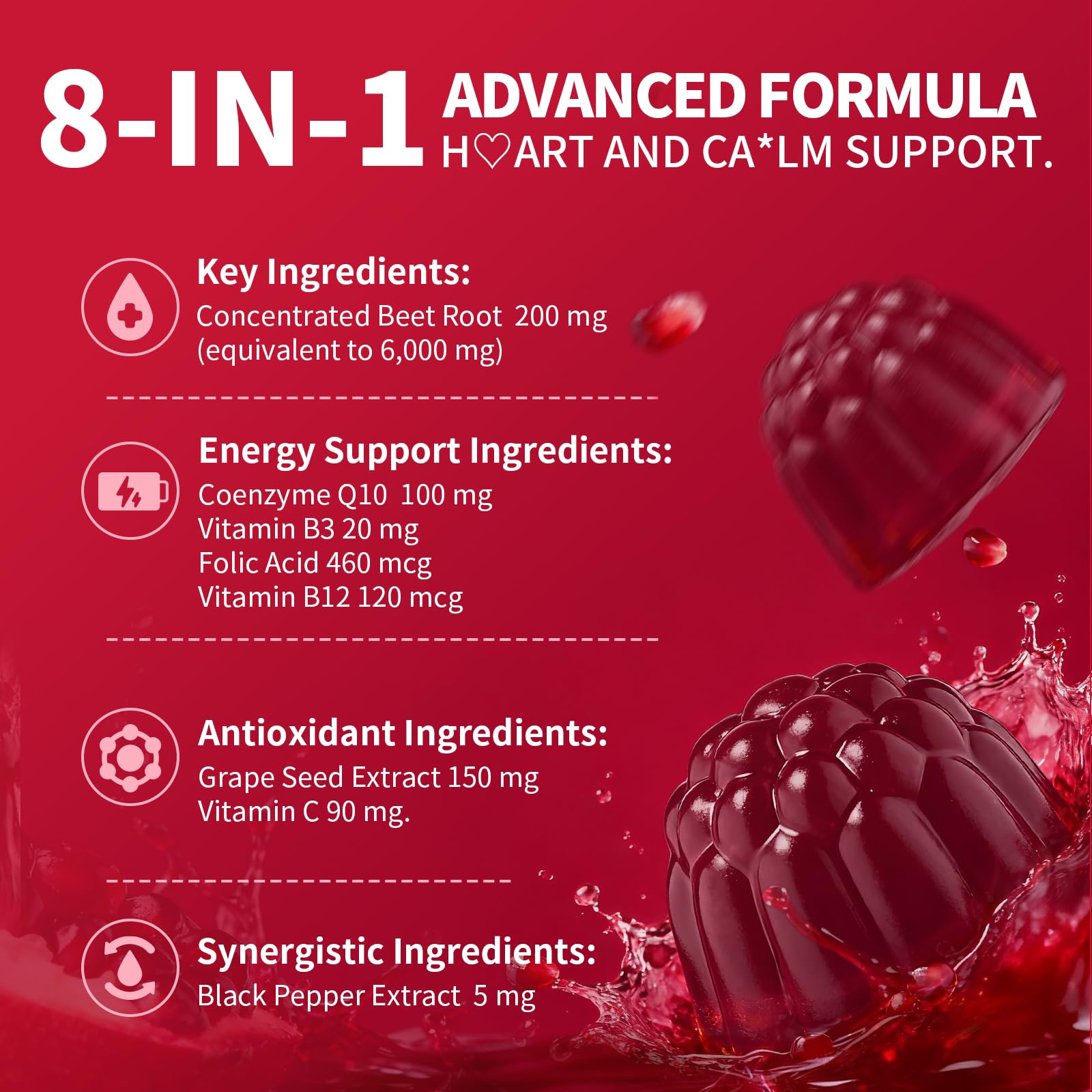 M inch Grape Seed Extract Beetroot Gummies on a wooden table