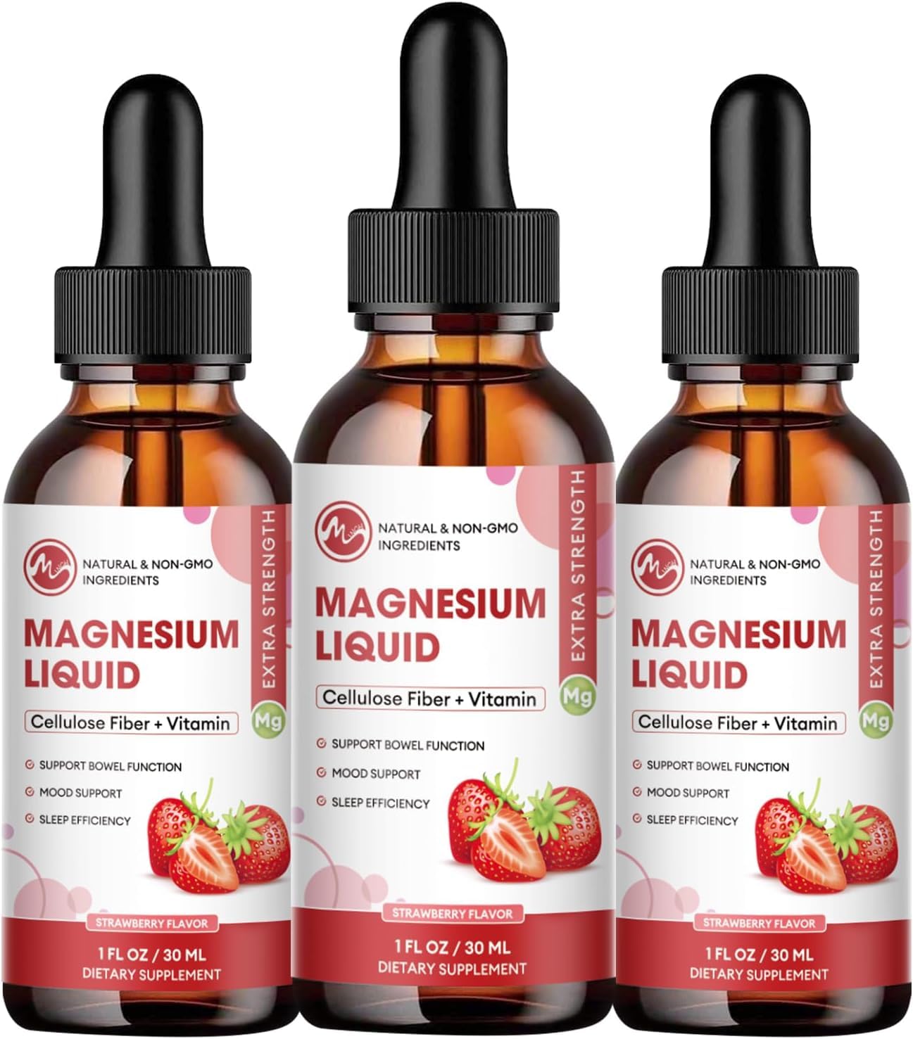 M inch Liquid Magnesium Glycinate Drops 30 servings bottle front view