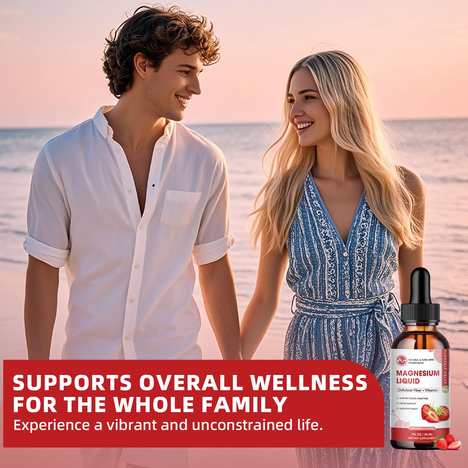M inch Liquid Magnesium Glycinate Drops serving suggestion with juice