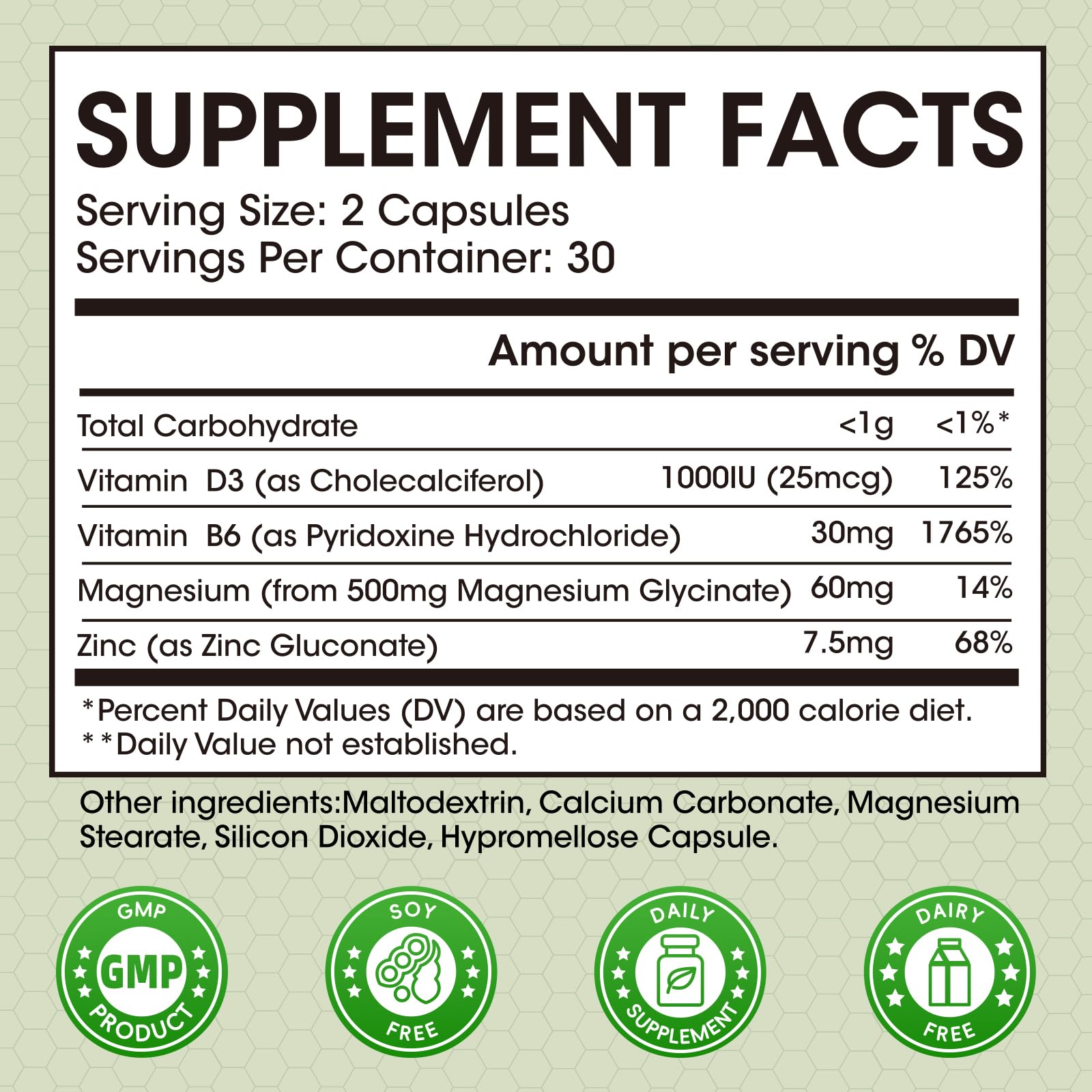 M inch Magnesium Glycinate Supplement bottle with label