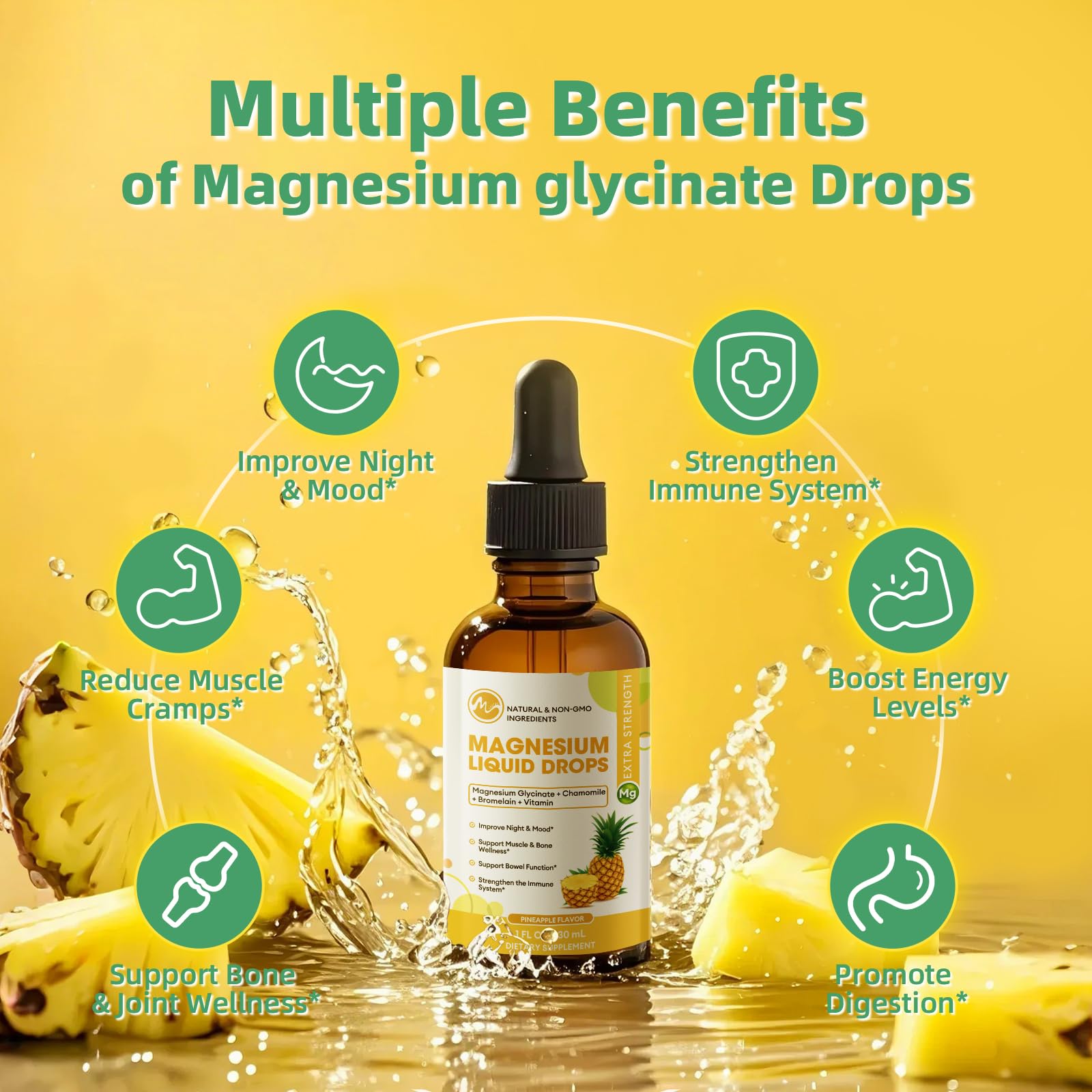 M inch Magnesium Liquid Drops bottle side view