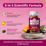 M inch Quercetin Gummies 100 MG displayed with fresh elderberries