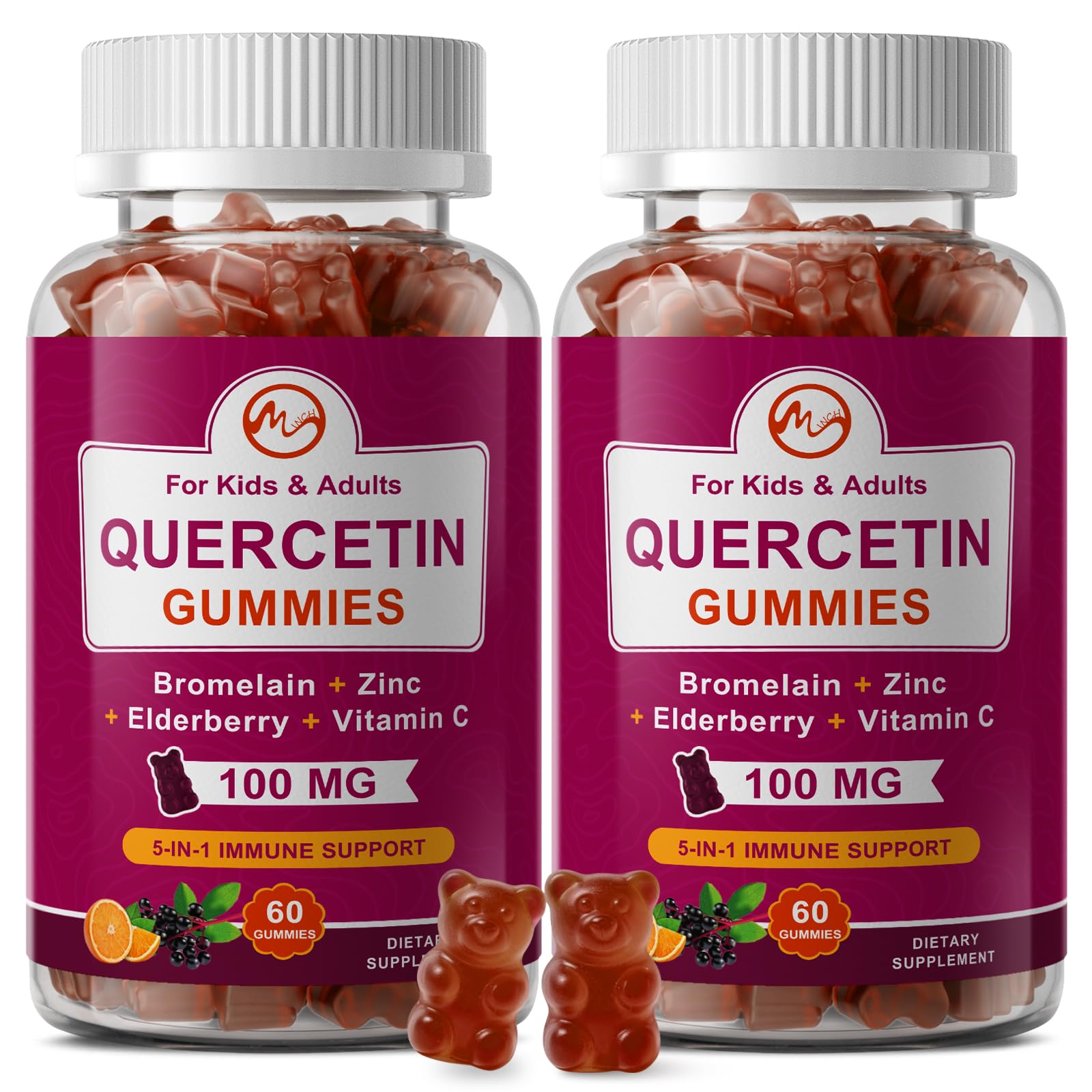 M inch Quercetin Gummies 100 MG front view with packaging