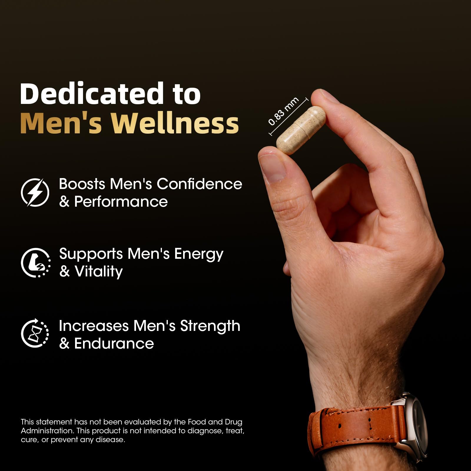 M inch Shilajit Capsules 750mg back view with ingredient list