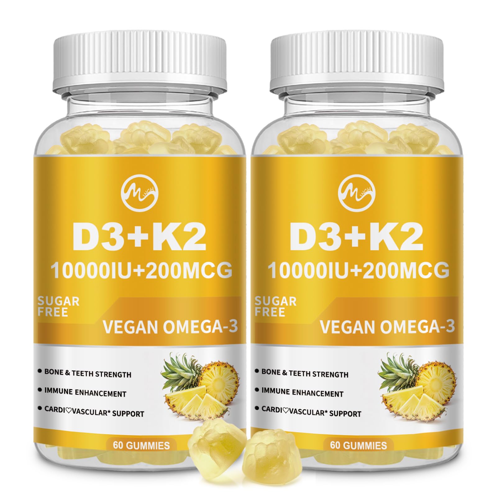 M inch Vitamin D3 K2 Gummies 10000IU front view