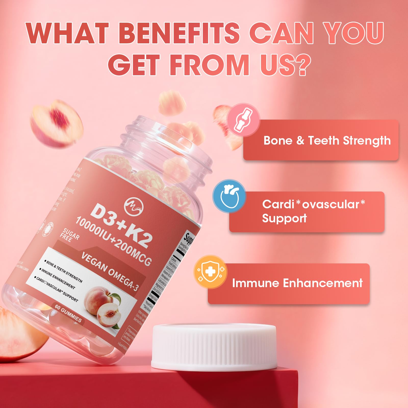 M inch Vitamin D3 K2 Gummies nutritional information