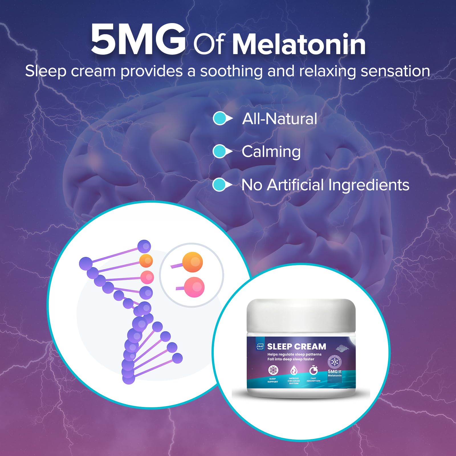 M PAIN MANAGEMENT TECHNOLOGIES Sleep Cream in a travel setting
