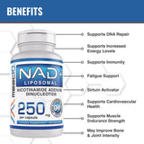 MAAC10 Liposomal NAD+ Capsules 250mg side view showing label