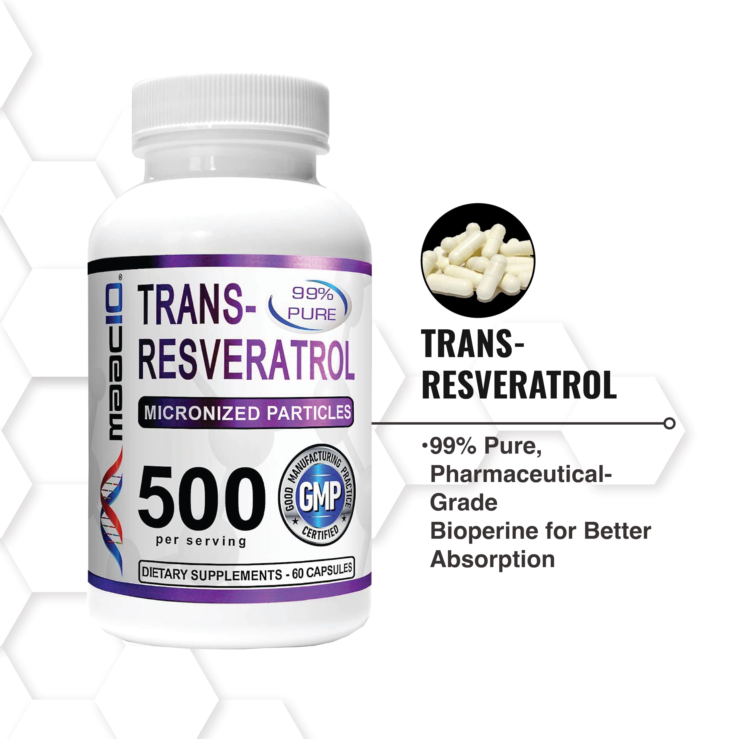 MAAC10 Trans-Resveratrol capsules in a lifestyle setting