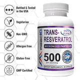 MAAC10 Trans-Resveratrol label showing ingredients