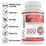 MAAC10 Ursolic Acid Capsules on a wooden table