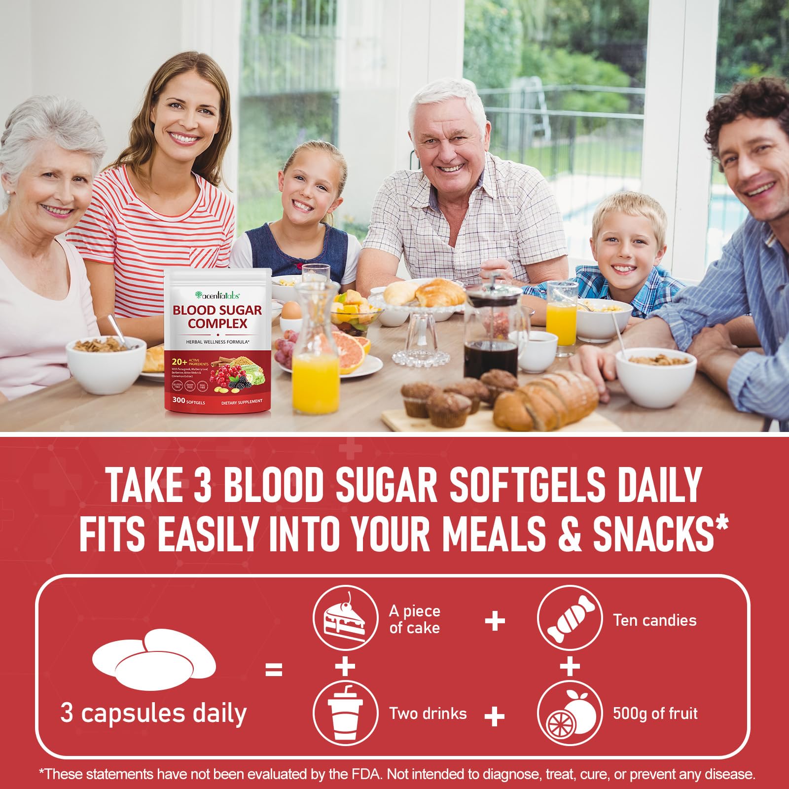 Maaoun Blood Sugar Complex 300 capsules with water
