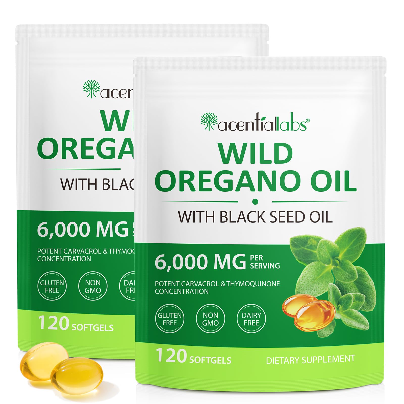 Maaoun Oregano Oil Softgels 6000mg front view