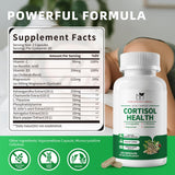 MABEFY Cortisol Supplements capsules on a wooden table