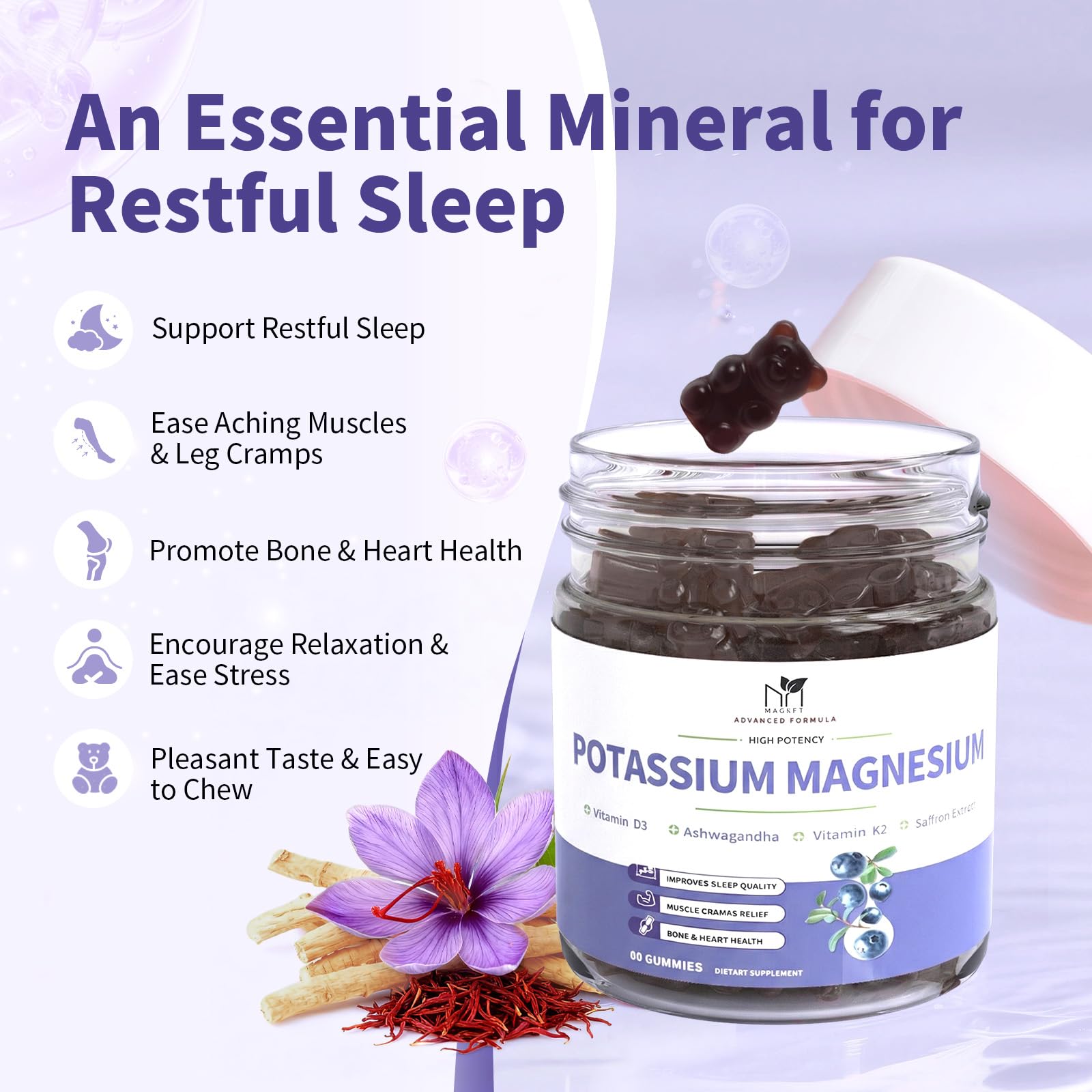 MABEFY Magnesium Potassium Gummies packaging details