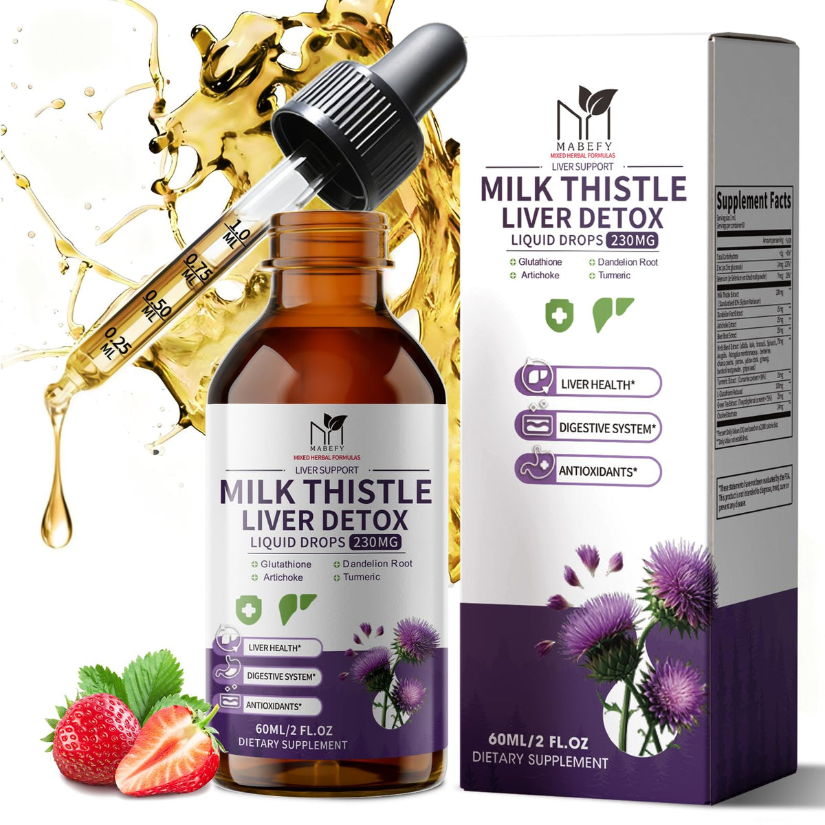 MABEFY Milk Thistle Complex Drops 230mg front view