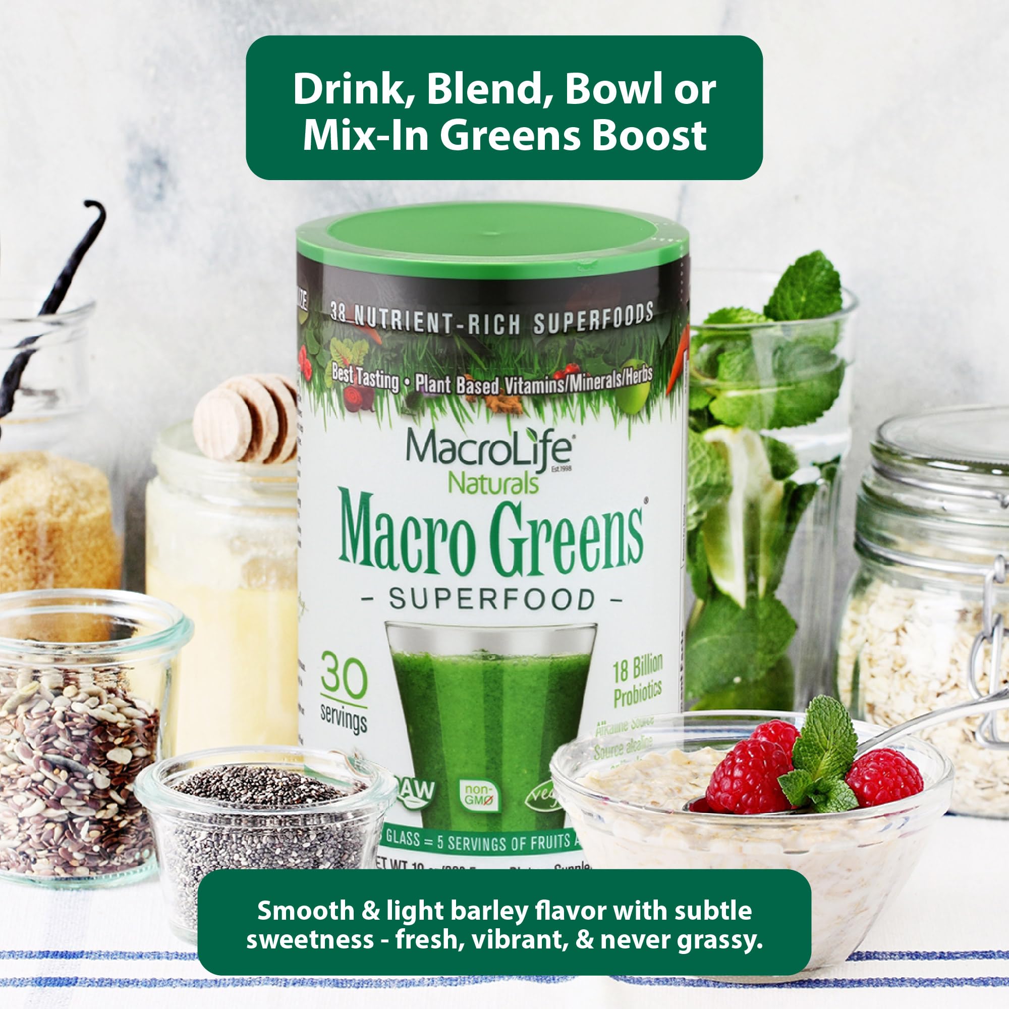 MacroLife Naturals Superfood Blend 358g lifestyle scene