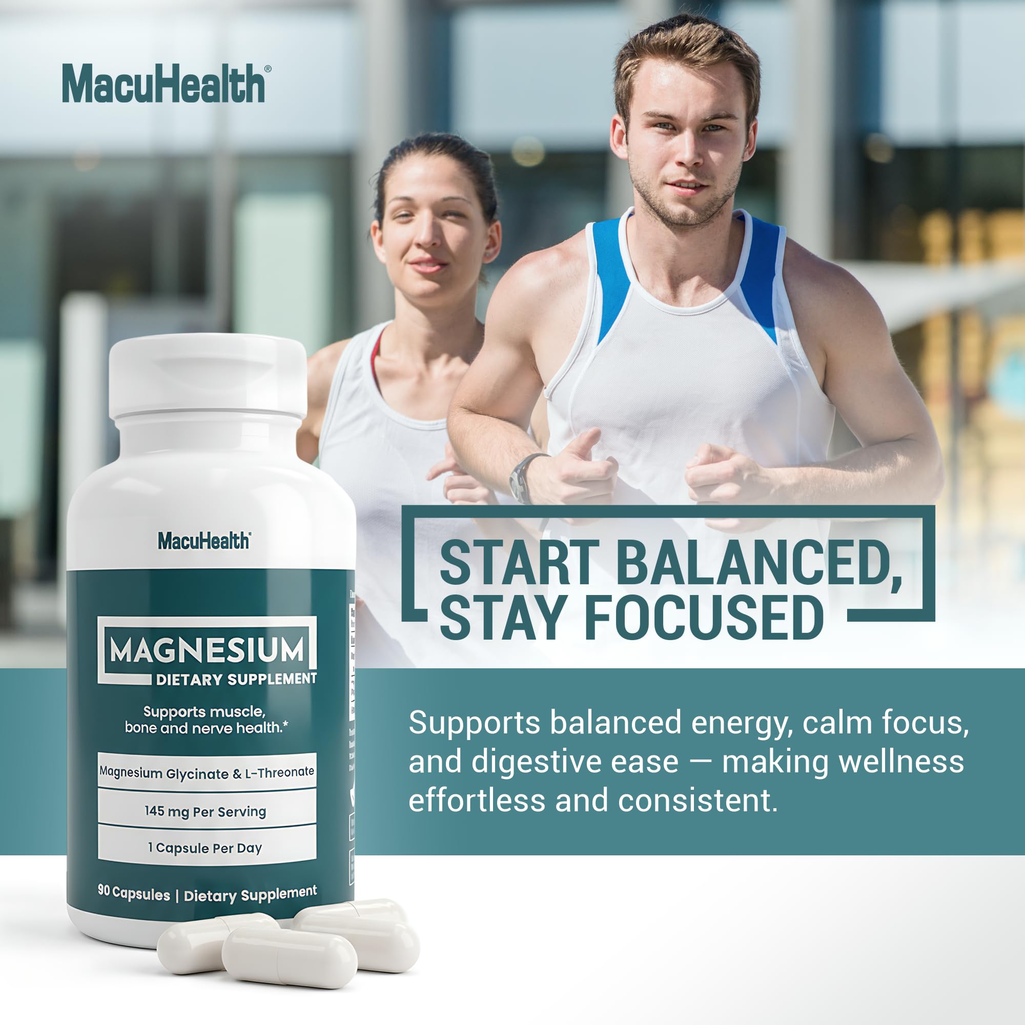 Macuhealth Magnesium Capsules with natural background