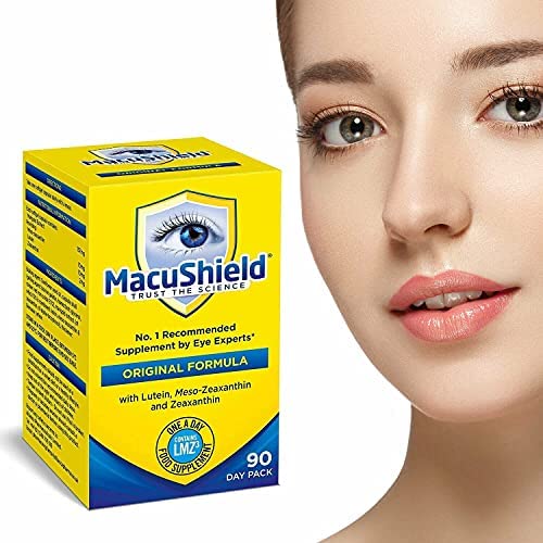 MacuShield Eye Supplement capsules on a table