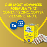 MacuShield Gold capsules on a wooden table