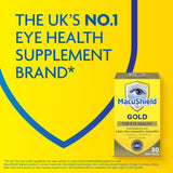MacuShield Gold soft gel capsule with a measuring spoon