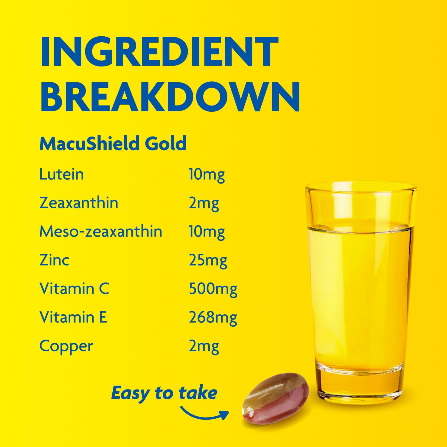 MacuShield Gold soft gel capsules in a blister pack