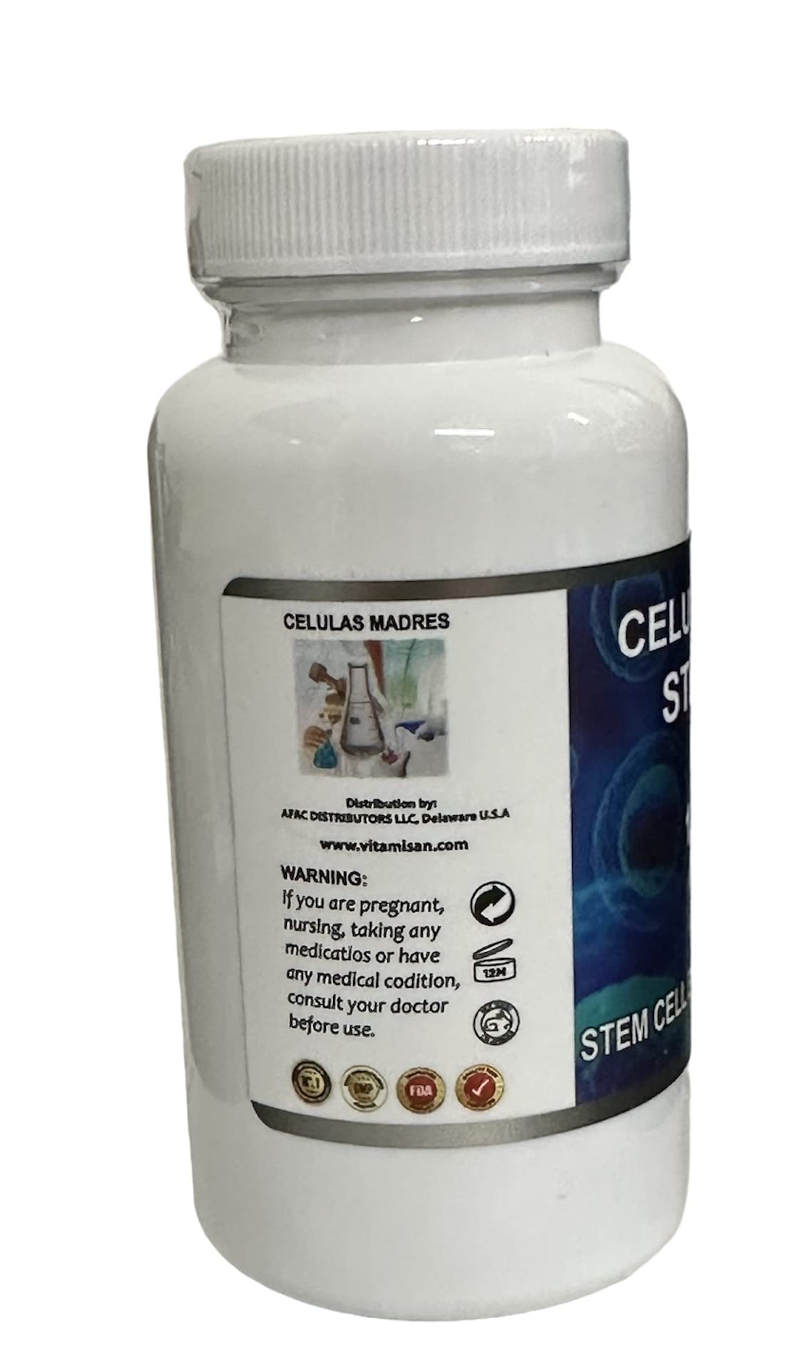 Madre Cell Plus Celulas Madre Stem Cell Plus 1000mg supplement capsules close-up