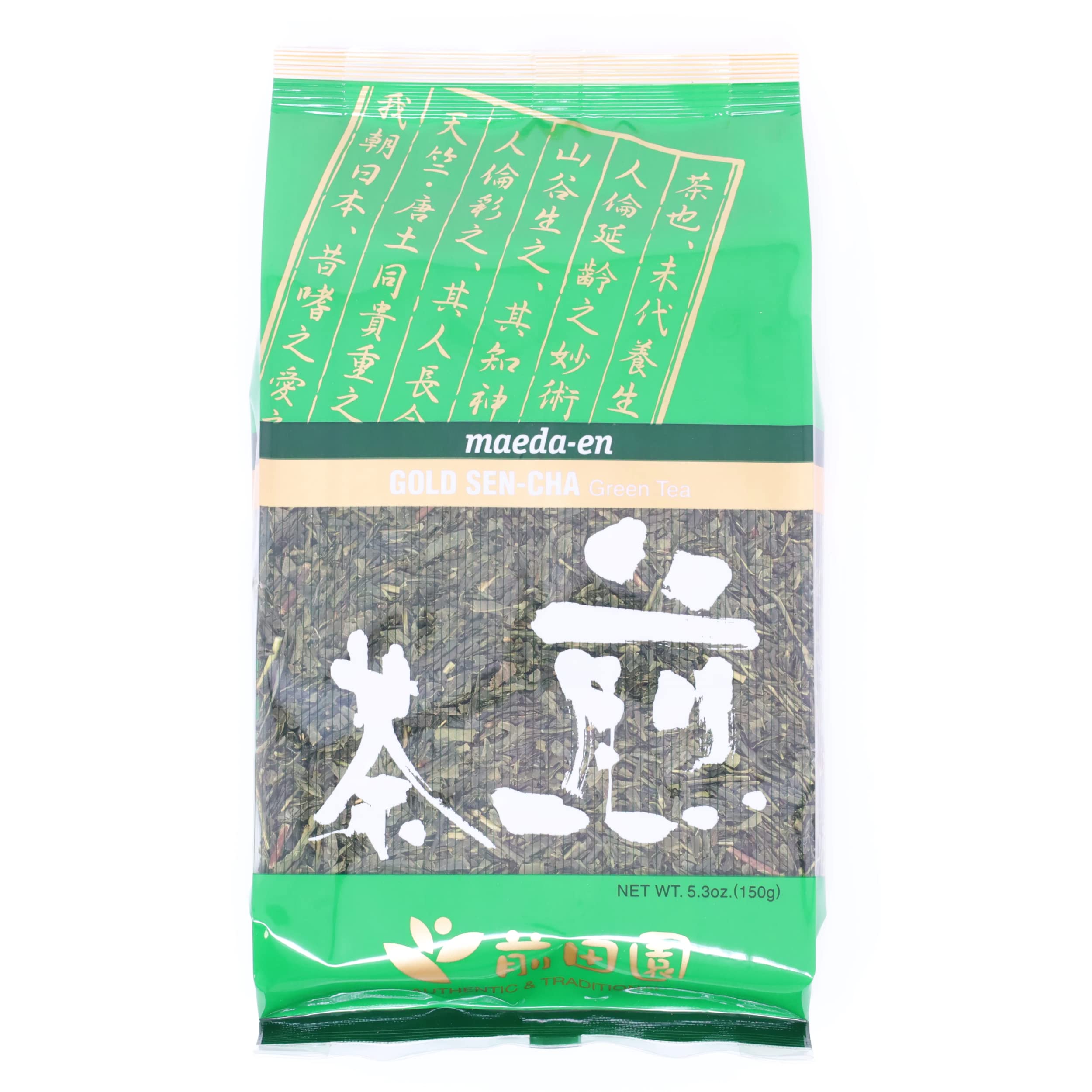 MAEDA-EN Sen Cha Gold Steamed Green Tea 150g packaging front view